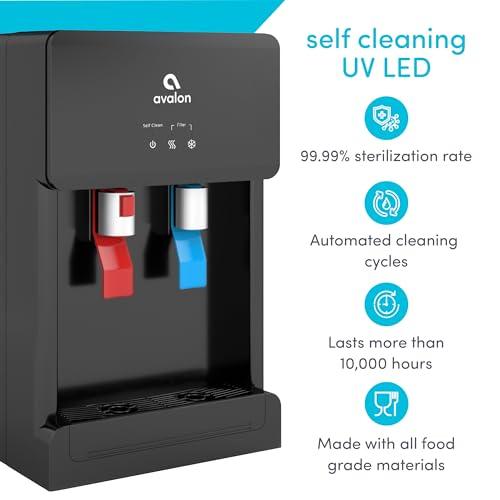 Avalon Avalon Countertop Self Cleaning Bottleless Water Cooler Water Dispenser - Hot & Cold Water, NSF Certified Filter- UL Listed- Black