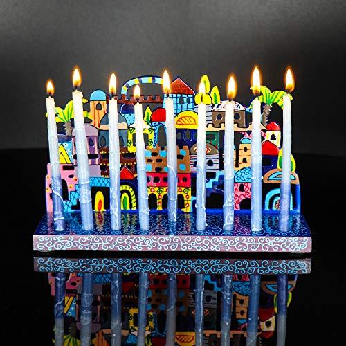 Yair Emanuel Jerusalem Laser Cut Metal Hanukkah Menorah by Yair Emanuel