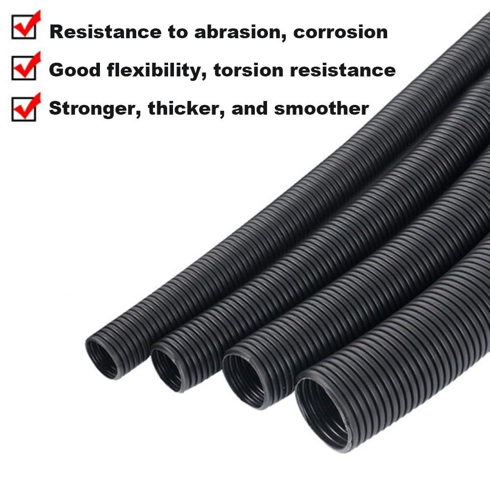 Zangboer 30 FT 1/4 Wire Loom Split Tubing,Dog Cat Cord Protector,Split Wire Loom Tubing Wire Conduit Black (30FT 1/4")