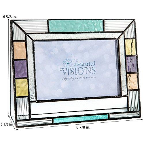 J Devlin Glass Art J Devlin Pic 391-46H EP591 Personalized Picture Frame for Family Photos Colorful Stained Glass Engraved 4 x 6 Horizontal Photo