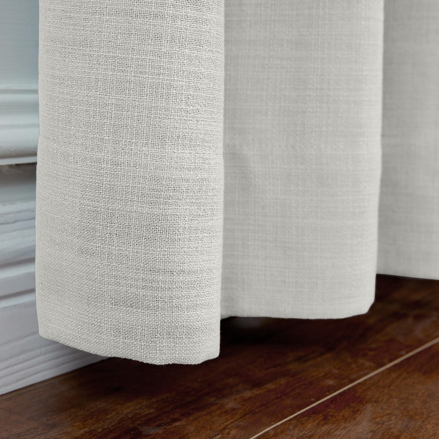 Frelement Frelement Extra Wide Breathable Faux Linen Curtains Noise Reduction Pinch Pleat Drapes for Bedroom, Patio Door, Sand White, 120" W x 84" L, 1 Panel