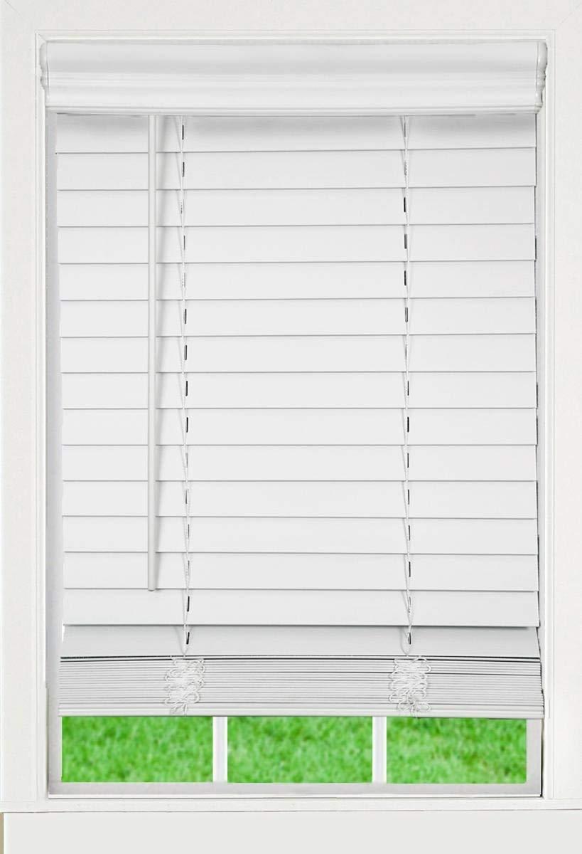 DEZ FURNISHINGS DEZ FURNISHINGS Cordless 2" Faux Wood Blind, 39" W x 84" H, White