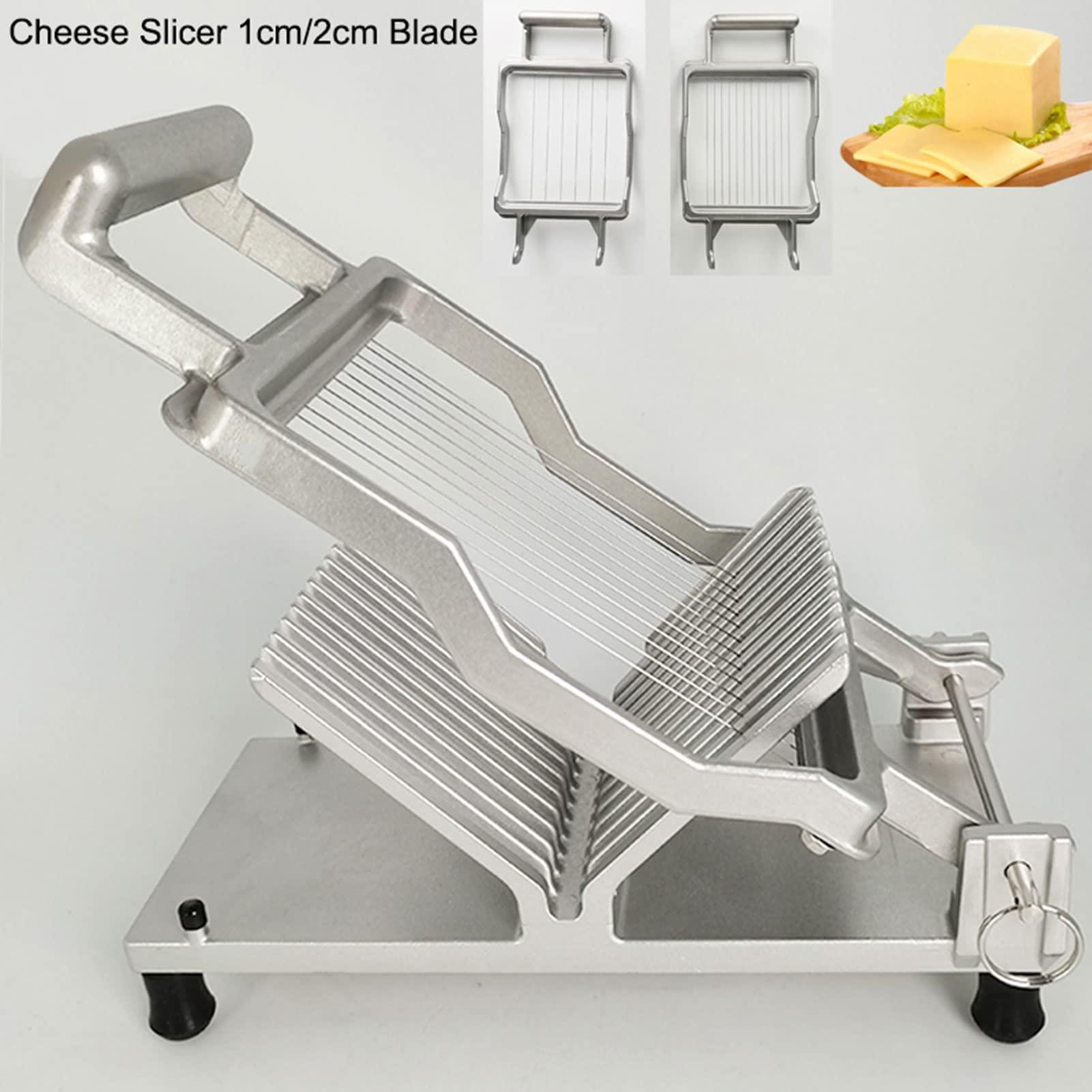 ZBJDX ZBJDX Commercial Cheese Slicer 1cm&2cm Stainless Steel Cutter Cheese Cutter Butter Cutting for Cheese Tofu Slicing Vegetables Fruit Kitchen Cooking DIY Baking Tool (Silver)