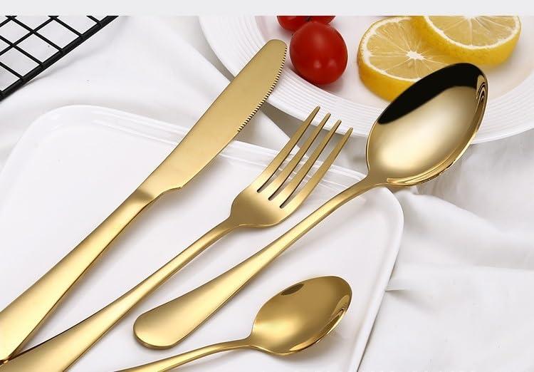 SEELLODGE SEELLODGE Silverware Flatware Cutlery Set, 4/16/24/32/40/48 Pieces Mirror Pink Gold Stainless Steel Cutlery Steak Cutlery Set (Color : Rose Gold, Size : 10Set-40Pcs)