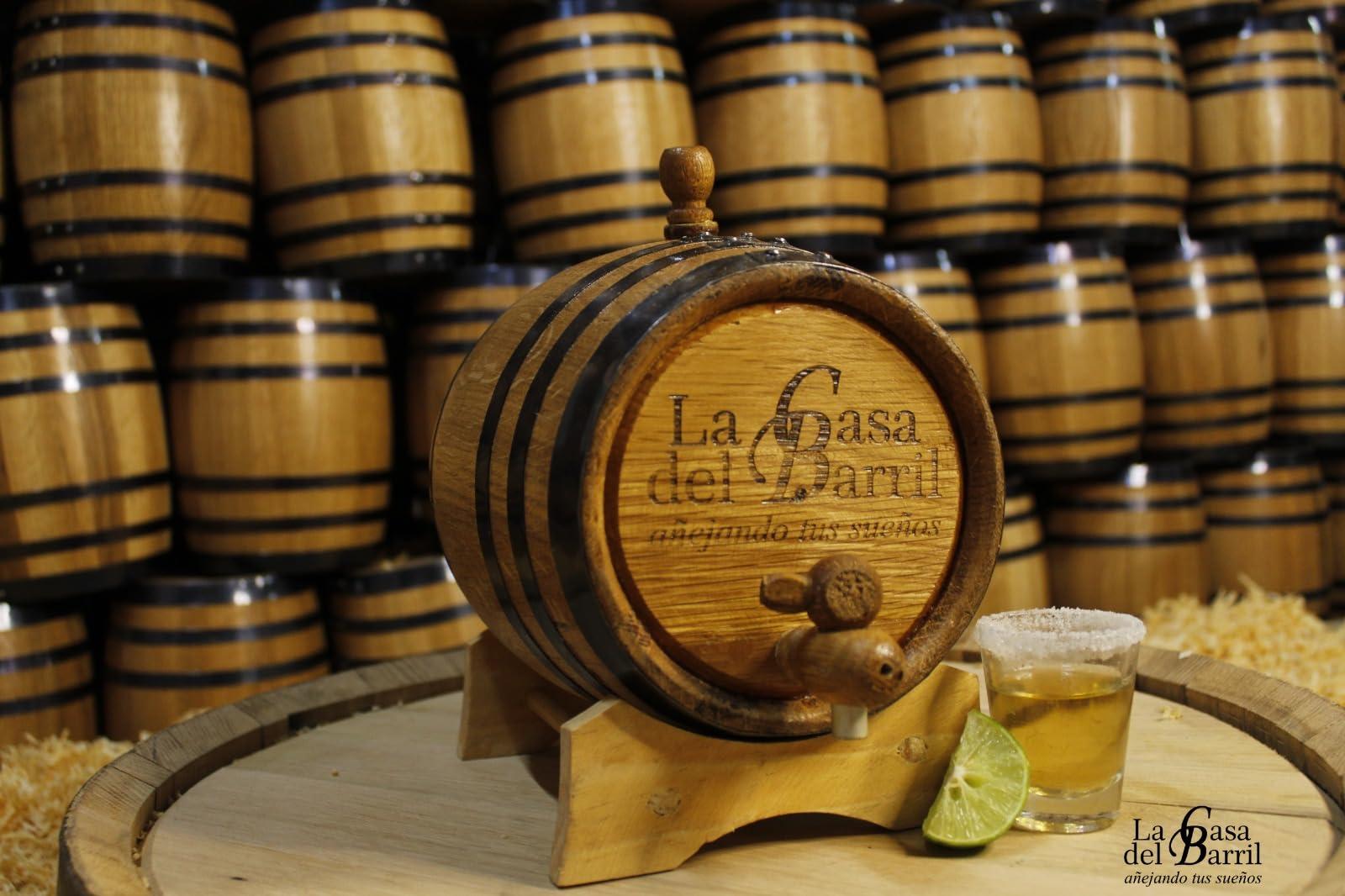 Generic 20 Liters Oak Aging Barrel, Wooden Whiskey Barrel, Wine Barrel Home Brewer, Distiller, Mine Maker and Cocktail Aging, American Oak Barrel with Stand, Bung, and Spigot (Black Hoops)