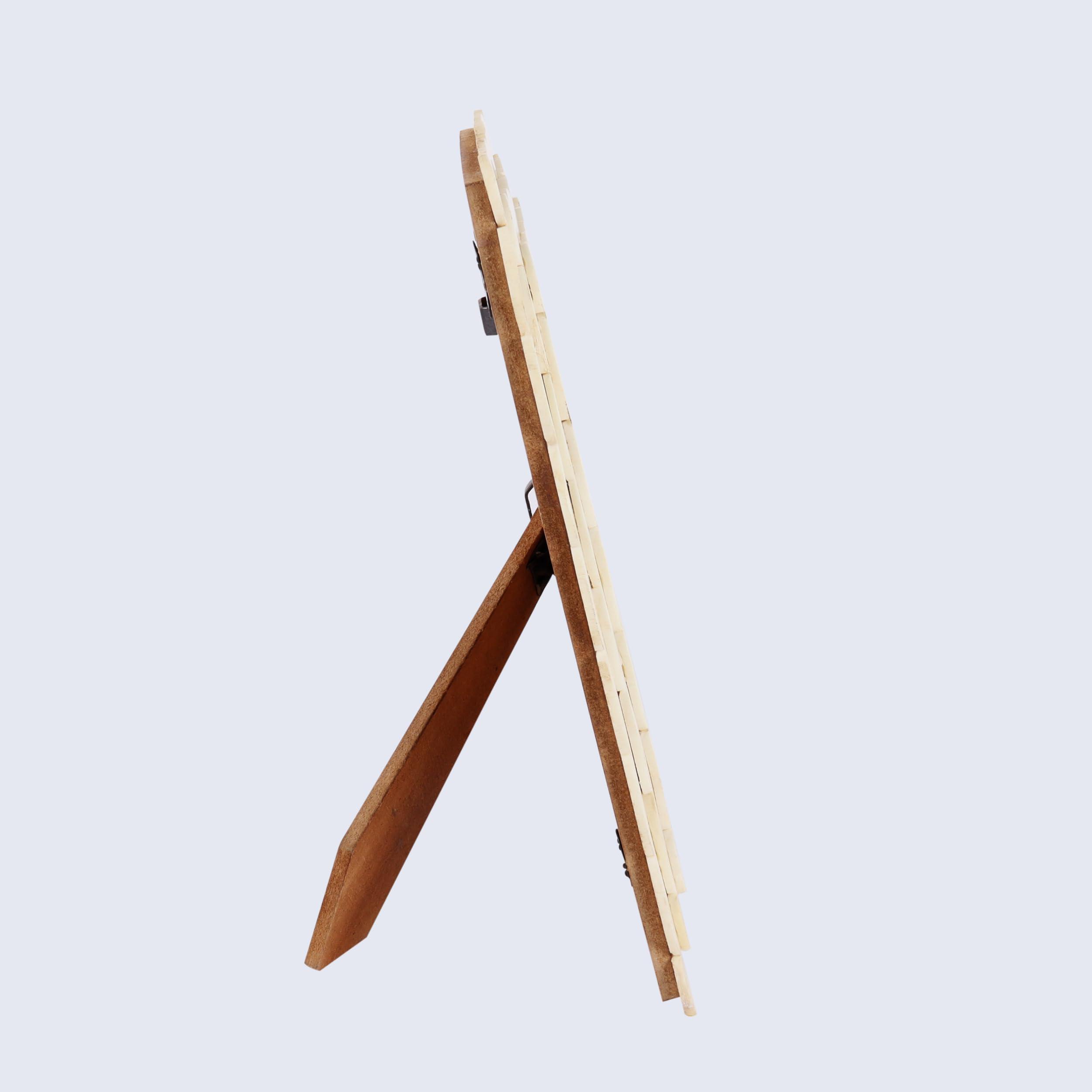 Handicrafts Home Handicrafts Home Picture Frame Scalloped Pattern Inspired Handmade Bone Inlay Gifts Photo Frame - 4x6 inch White