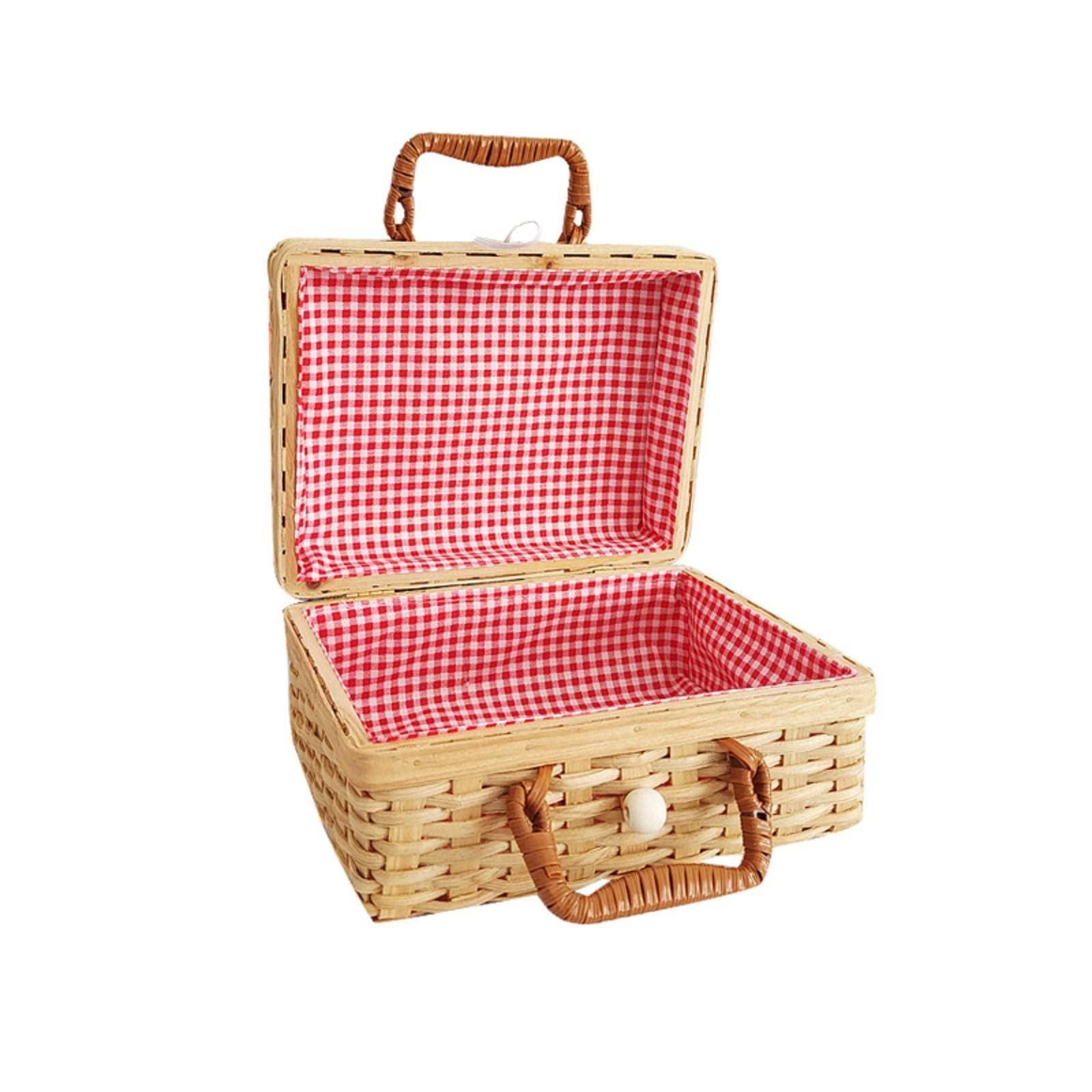 NC NC Source Manufacturer Wood Piece Picnic Box Retro Storage Luggage Photo Props organizing Box Suitcase Hand Gift Box