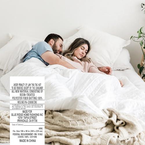 Blue Ridge Home Fashions Blue Ridge Home Fashions 350 Thread Count Cotton Damask Down Alternative Comforter, King, White