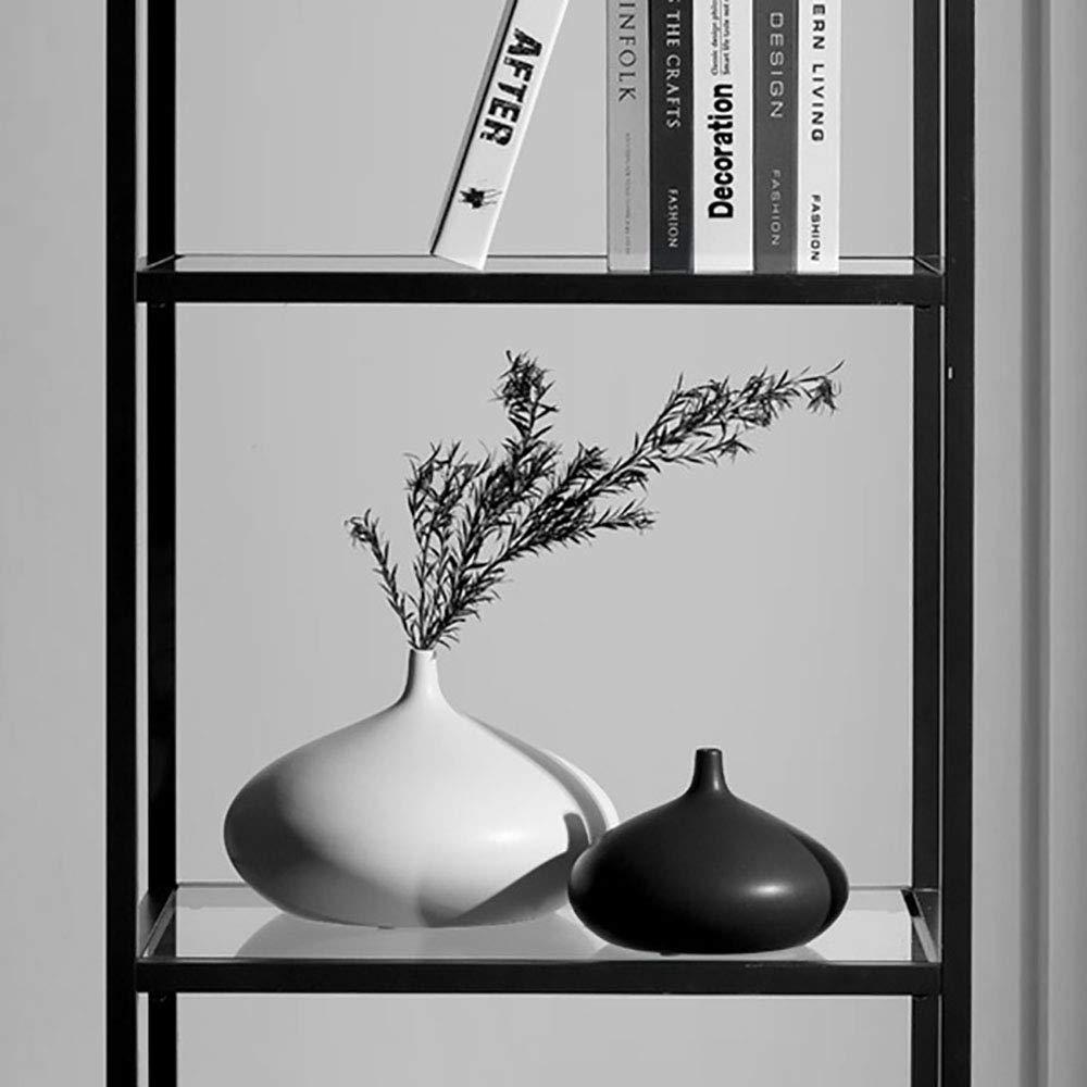 Lllunimon Modern Ceramic Vase Black and White Simple Decoration Living Room Home Decor Table Top Vase for Floral,2 pcs