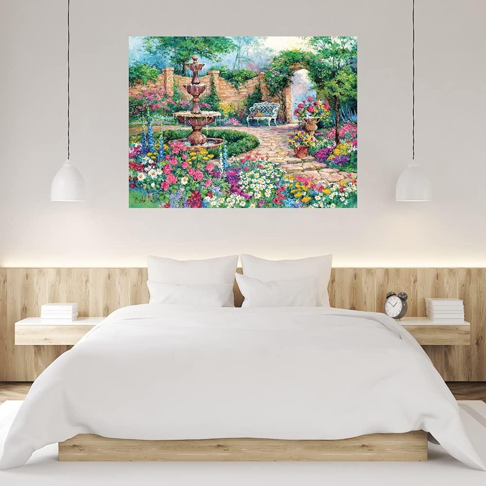 Fine Art Canvas Fine Art Canvas Tranquil Garden Canvas Wall Decor by Artist Barbara Mock for Living Room, Bedroom, Bathroom, Kitchen, Office, Bar, Dining & Guest Room - Ready to Hang - 43 in x 32 in