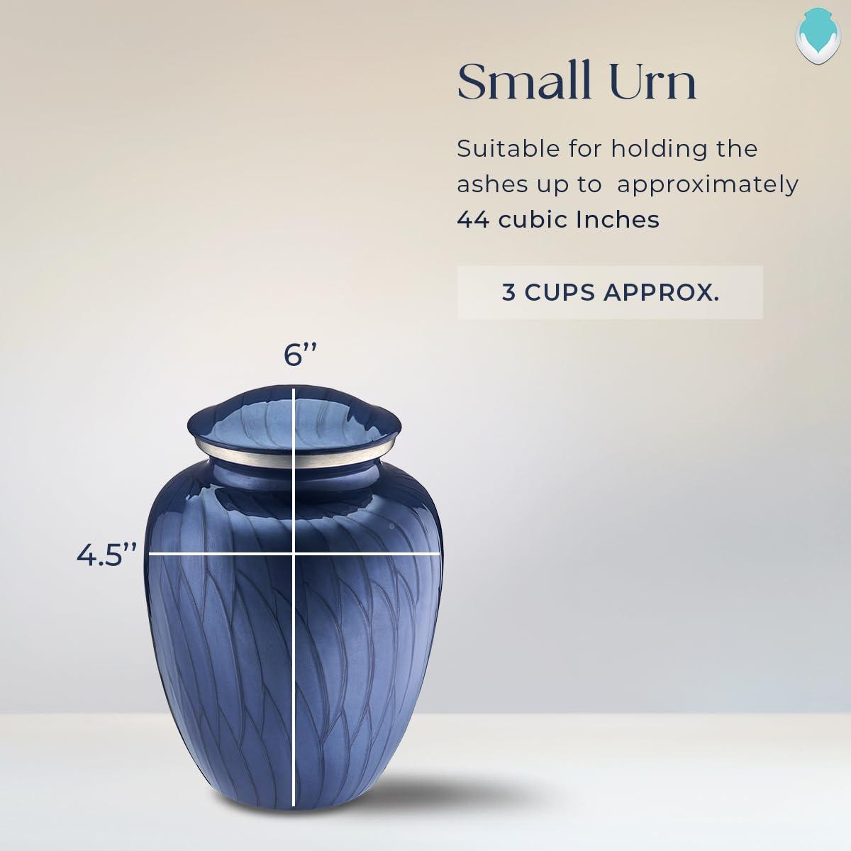 GetUrns Geturns Embrace Small Personalized Dragonfly Cremation Urns for Human Ashes I Pearl Cobalt Blue Funeral Urn for Women and Men I 44 lbs
