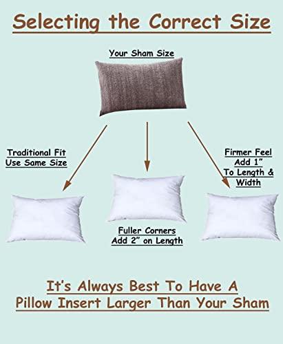 Pillowflex Pillowflex Set of 2 Synthetic Down Alternative Pillow Inserts for Shams, Soft & Plush Pillow Inserts, Faux Down Alternative Pillows or Micro Denier, Cotton Blended Shell Fabric - (12 Inch by 16 Inch)