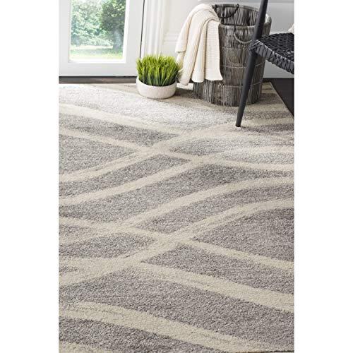 Safavieh SAFAVIEH Adirondack Collection Area Rug - 6\' Square, Grey & Cream, Modern Wave Distressed Design, Non-Shedding & Easy Care, Ideal for High Traffic Areas in Living Room, Bedroom (ADR125B)