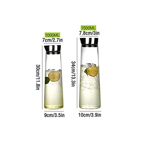 XIAOSAKU Pitchers Beverage Pitchers Creative Water Jug with Lid High Borosilicate Glass Pitcher Thickened Heat-resistant Teapot for Juice,Milk,Hot and Cold Beverages for Juice Milk Cold or Hot Beverages
