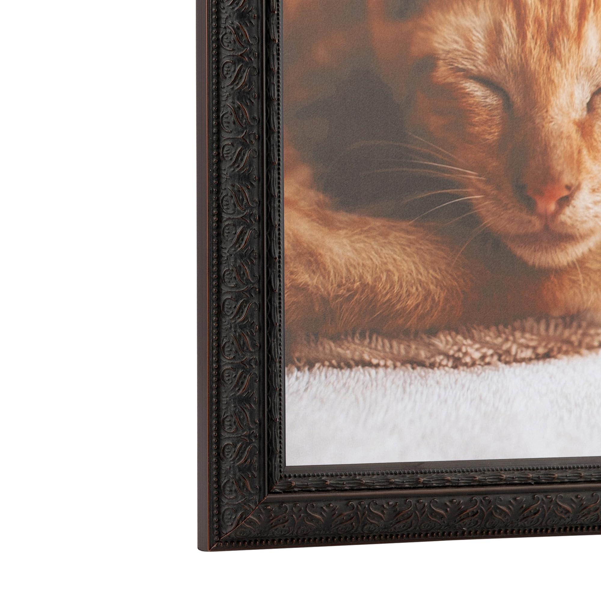 ArtToFrames ArtToFrames 30x45 CM / 11.81x17.72 INCH Brown Picture Frame, This 1.50 Inch Custom Wood Poster Frame is Plum Victorian Emboss - Comes with Regular Glass and Corrugated Backing (CMWOMOMA76267-30x45)