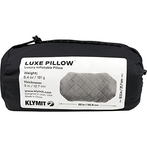 Klymit Klymit Luxe Travel Pillow, Lightweight Inflatable Hybrid Airplane, Backpacking, Hammock, and Camping Pillow, Grey