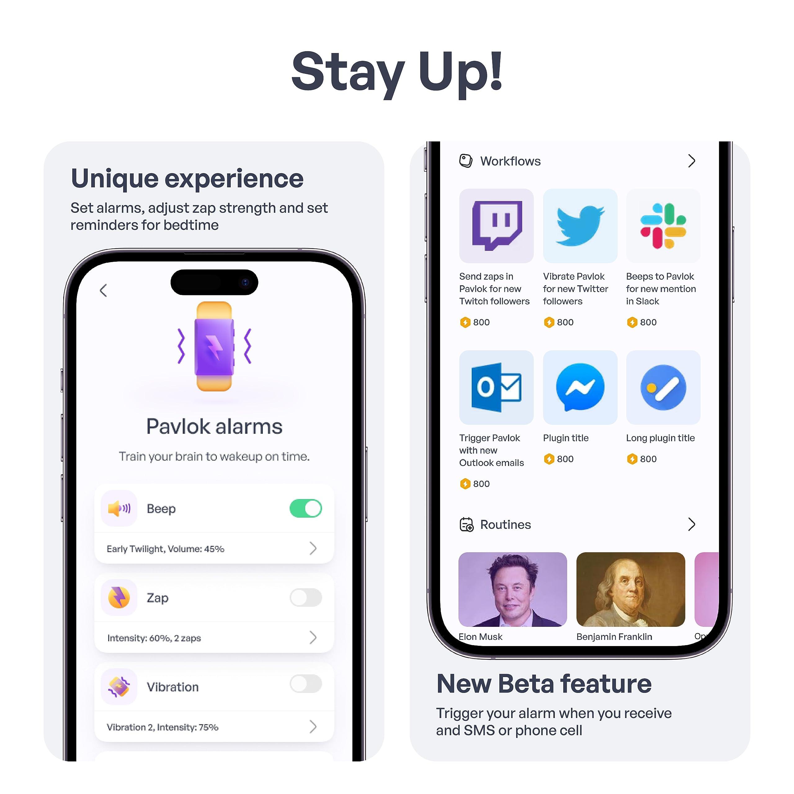 Pavlok Shock Clock | Budget Silent Alarm Clock | Perfect for Heavy Sleepers | Great for Couples | Wake Up On Time | Vibrating Alarm | Best Alarm for Students