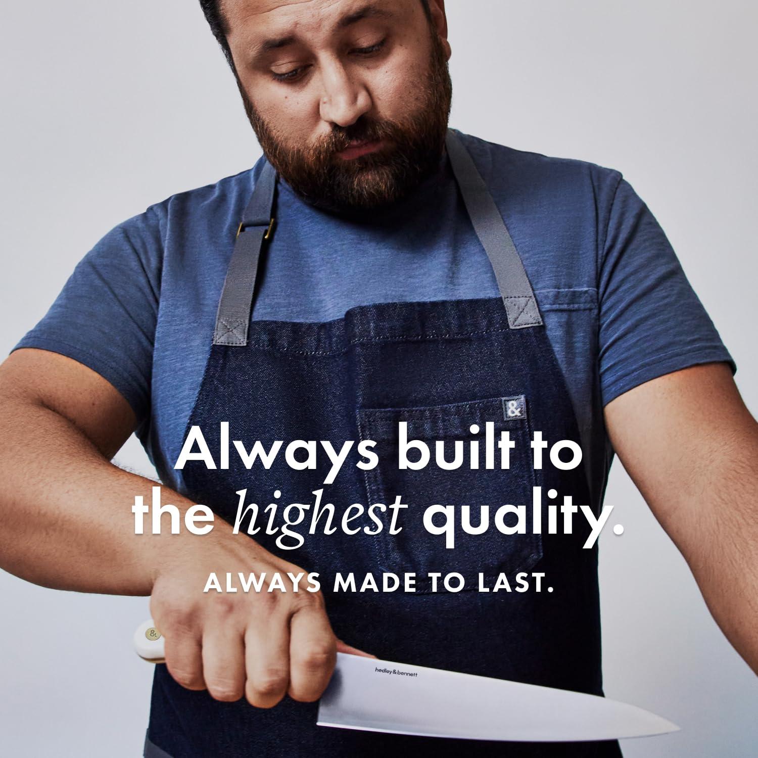 hedley & bennett hedley & bennett Essential Apron - Professional Chef Apron with Pockets - Kitchen Apron for Men - Grilling Apron - Chef Aprons for Men - Apron for Women - 8oz 100% Cotton Canvas Fabric - Denver Brown