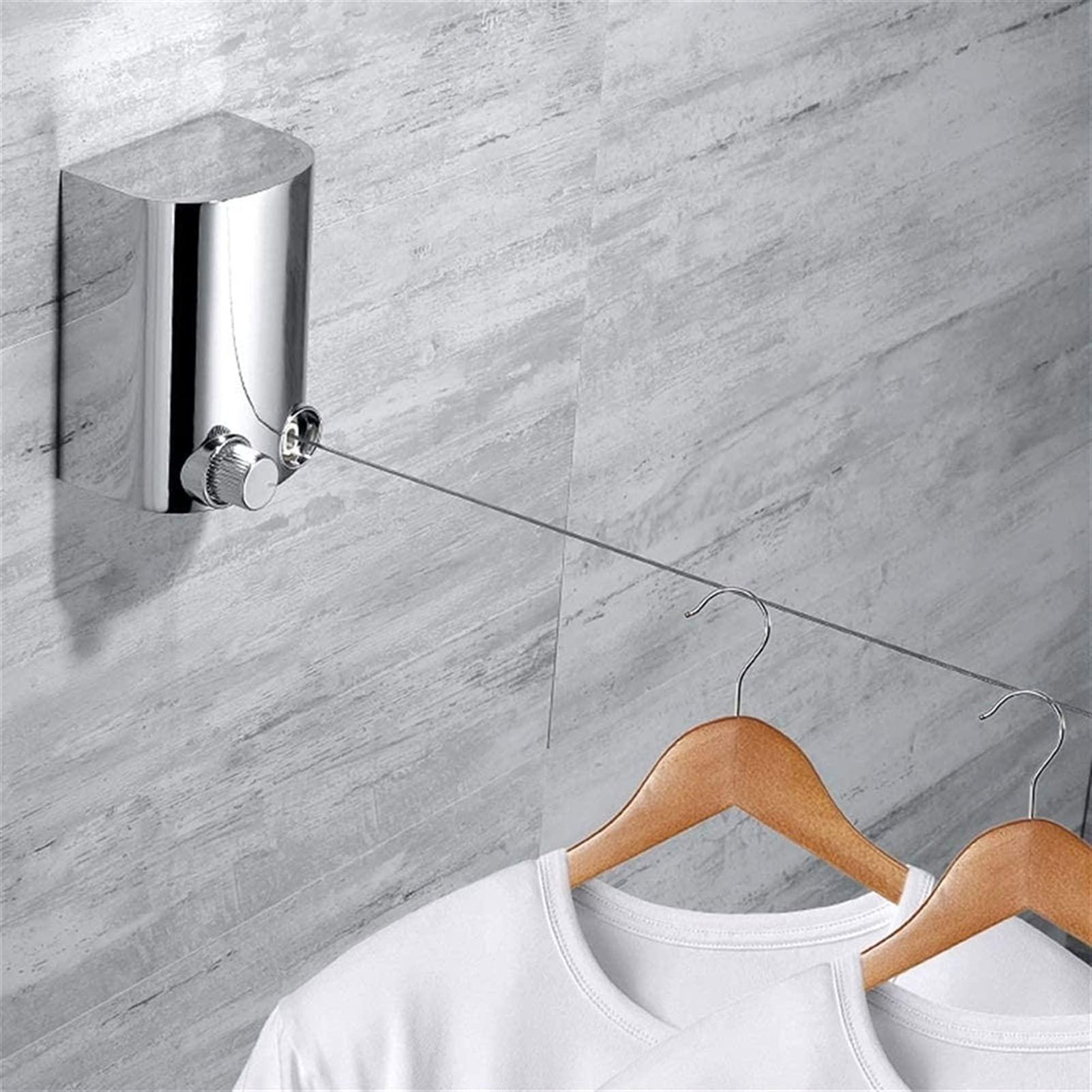 UOOD UOOD Retractable Clothesline Indoor Clothes Lines retracting | Heavy Duty for Drying Laundry line Outdoor|Wall Mounted Stainless Steel Free Contraction (Color : Silver)