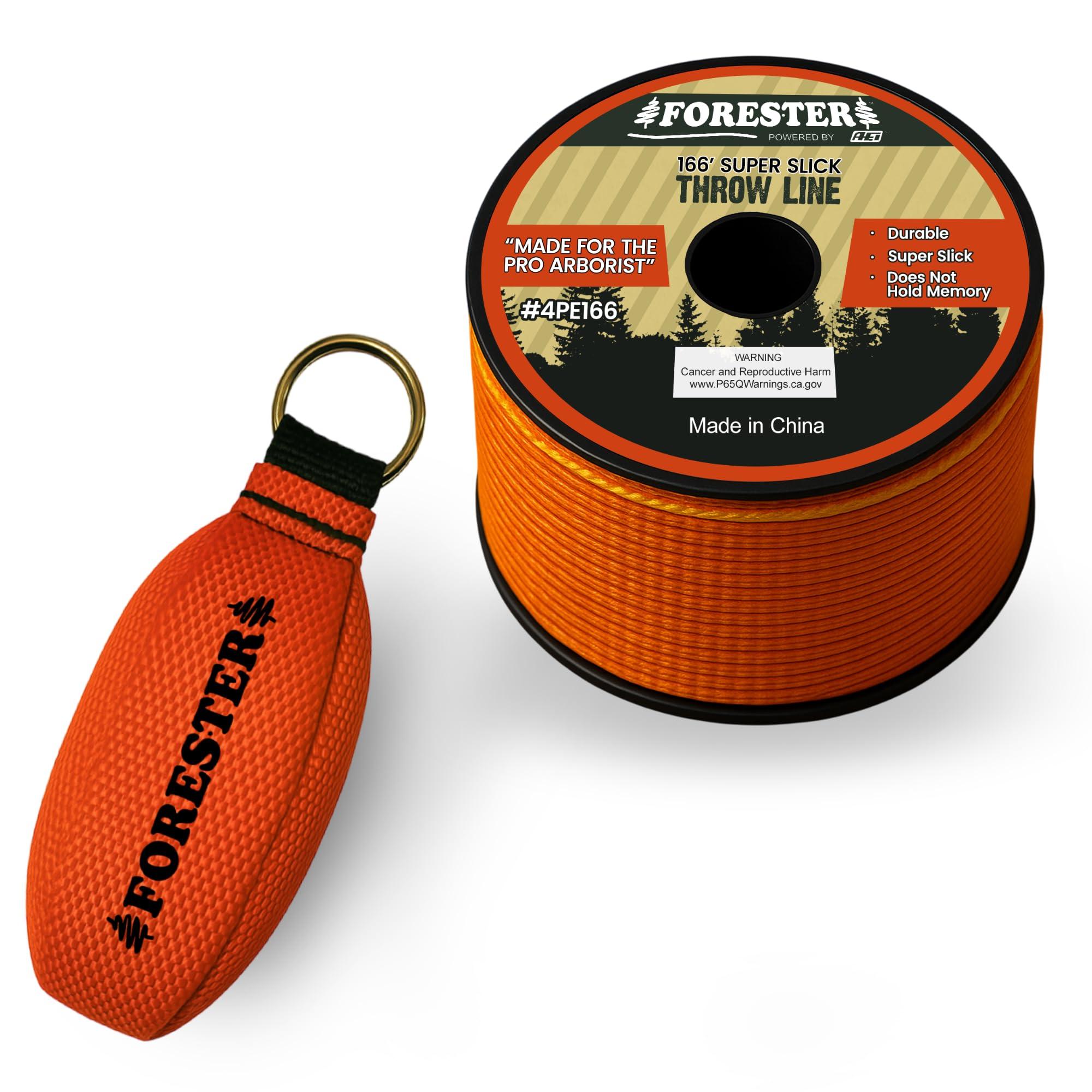 FORESTER FORESTER Arborist Throw Line Kit | 11oz Throw Weight & 166ft Rope | Ultra Slick 100% Polyester Rope | Arborist Equipment for Tree Climbing