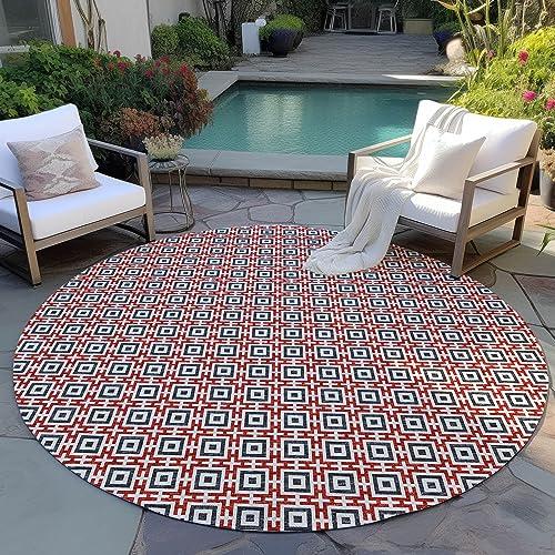 Dalyn Rugs Dalyn Rugs Marlo MO1 Red 10' x 10' Indoor Outdoor Area Rug, Easy Clean, Machine Washable, Non Shedding, Bedroom, Living Room, Dining Room, Kitchen, Patio Rug