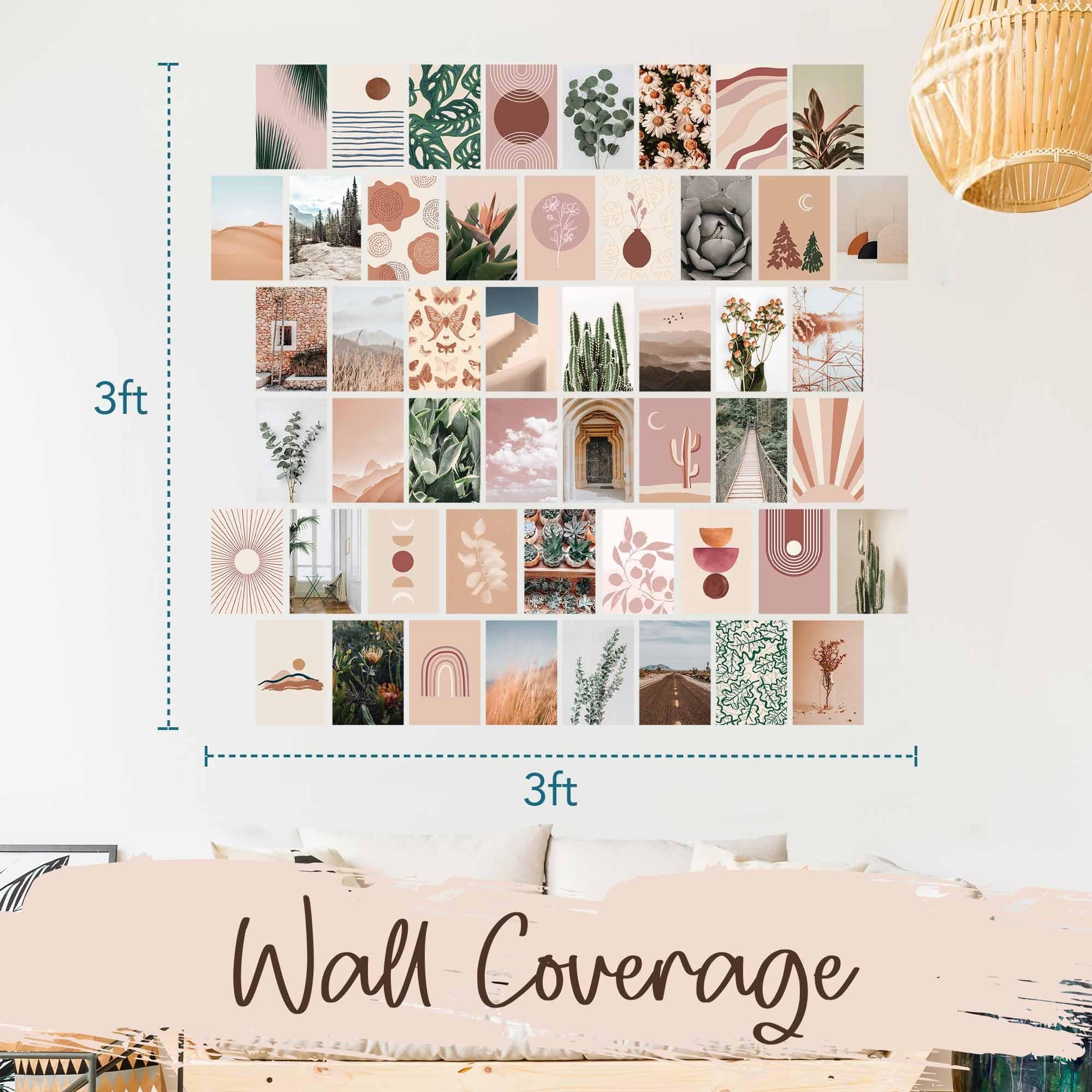 Artivo Artivo Boho Wall Collage Kit for Teen Girls, Cute Room Decor, Aesthetic Wall Decor Pictures, Boho Wall Art Prints Bedroom Decor, Posters for Room Aesthetic, Dorm Collage Photos 50 Set 4x6 inch