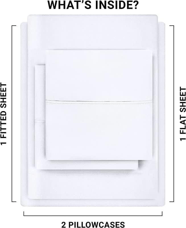 HIGH LANE BEDDING Chocolate Natural Cotton Twin Sheets Deep Pocket, 800 Thread Count Chocolate 4 Piece, Sheet Set, Solid Sateen Weave, 24\" Deep Pocket (Fits Upto 18\" to 24\" Mattress), Bedding Sheets & Pillowcases