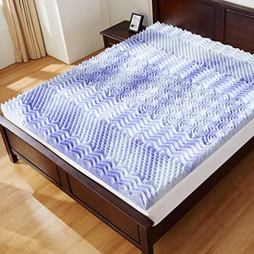 Dreamsmith Dreamsmith 2 Inch 7-Zone King Memory Foam Mattress Topper, Cooling Gel Infused Foam Mattress Topper King for Pressure Relief, CertiPUR-US Certified