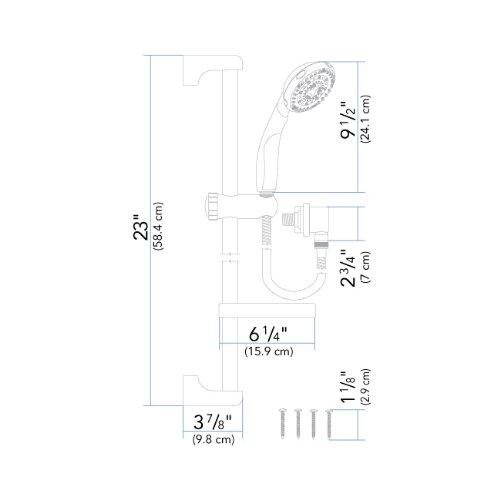 Ambassador Marine Ambassador Marine Universal Collection Metal Slide Bar Shower, Chrome