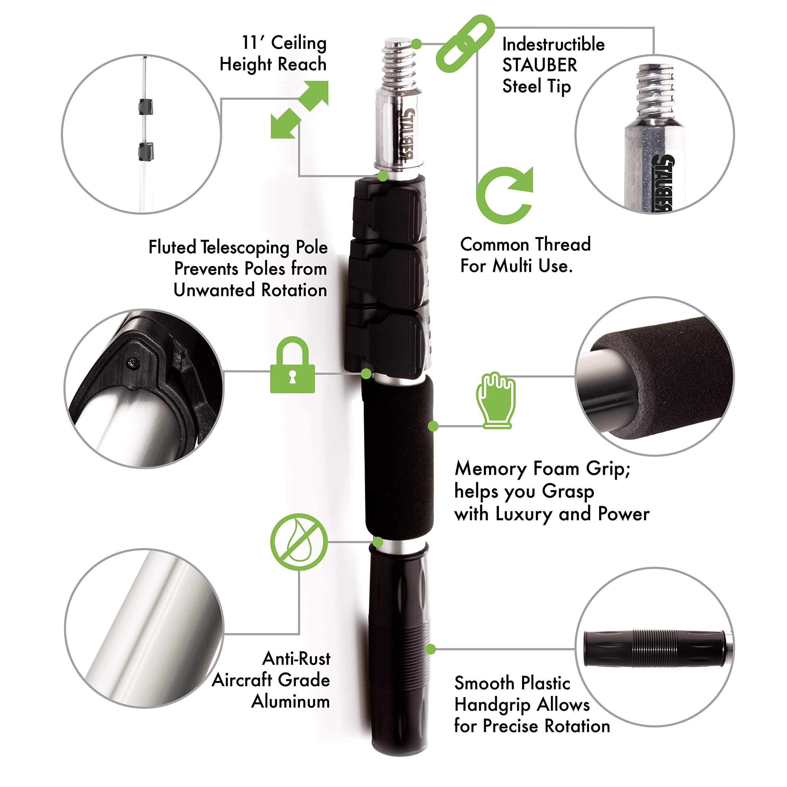 STAUBER STAUBER Best Bulb Changer with PowerLatch Extension Pole (Large Suction, 4 Feet)