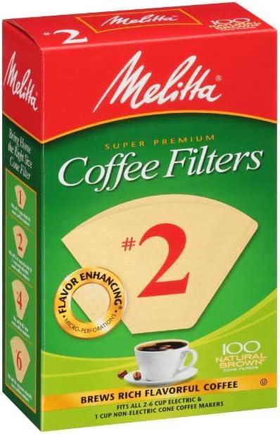 Melitta Melitta 2 Cone Coffee Filters, Unbleached Natural Brown, 100 Count (Pack of 3) 300 Total Filters Count - Packaging May Vary