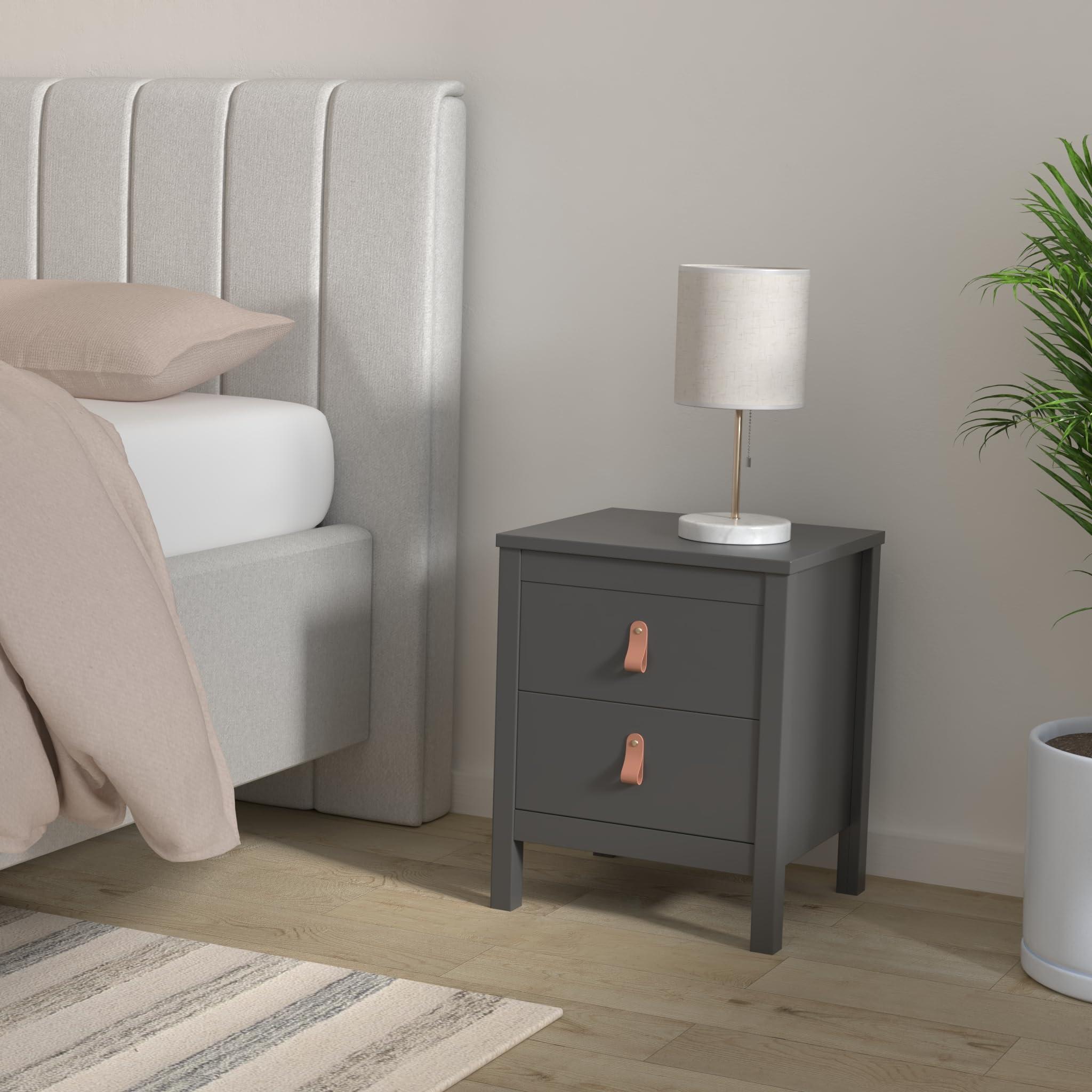 Tvilum Tvilum, Black Matte Madrid 2 Drawer Nightstand