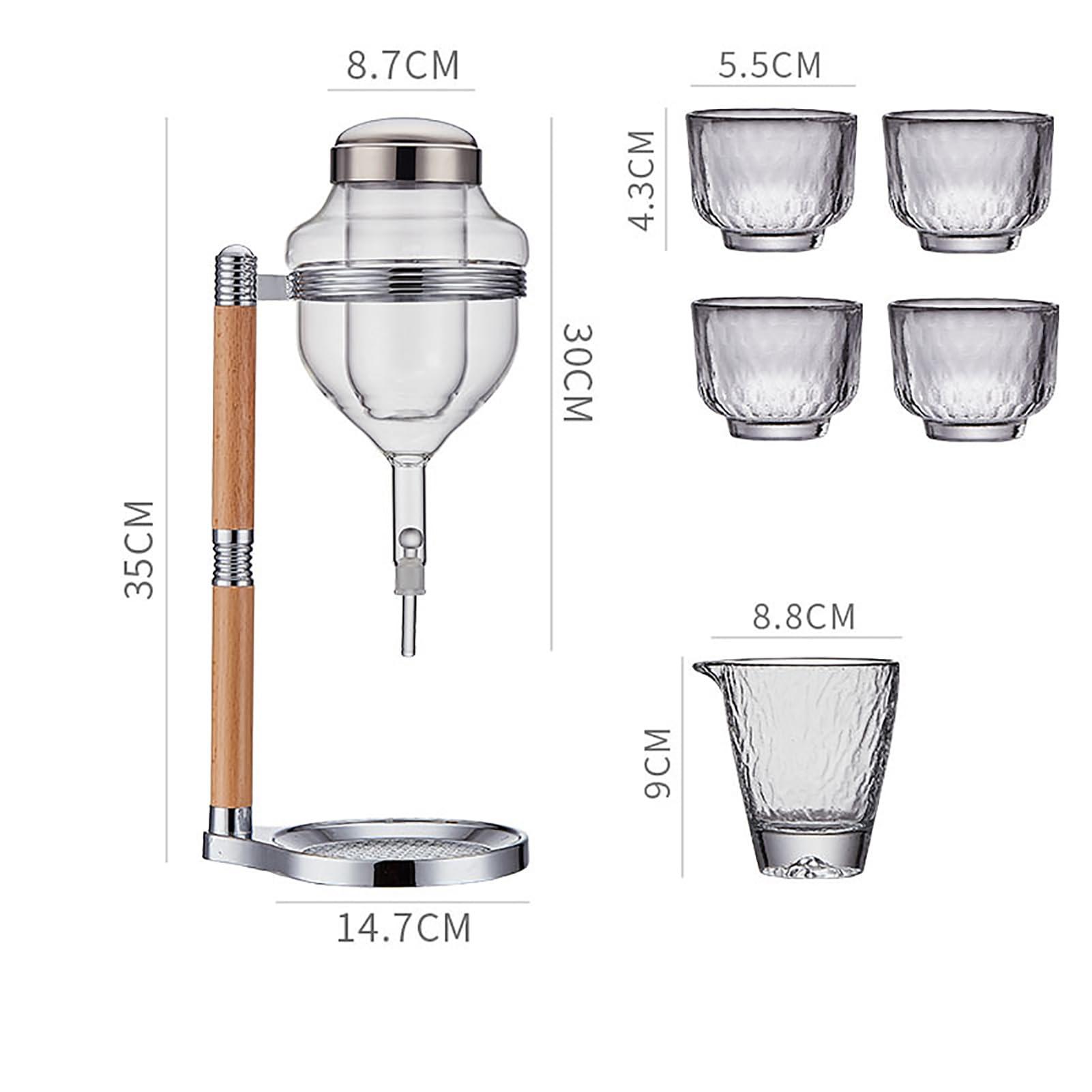 GUSGL Sake Dispenser-Glass Ice Cold whiskey Dispenser-Decanter Dispenser for Bourbon,Wine,Sake,Vodka,Tequila