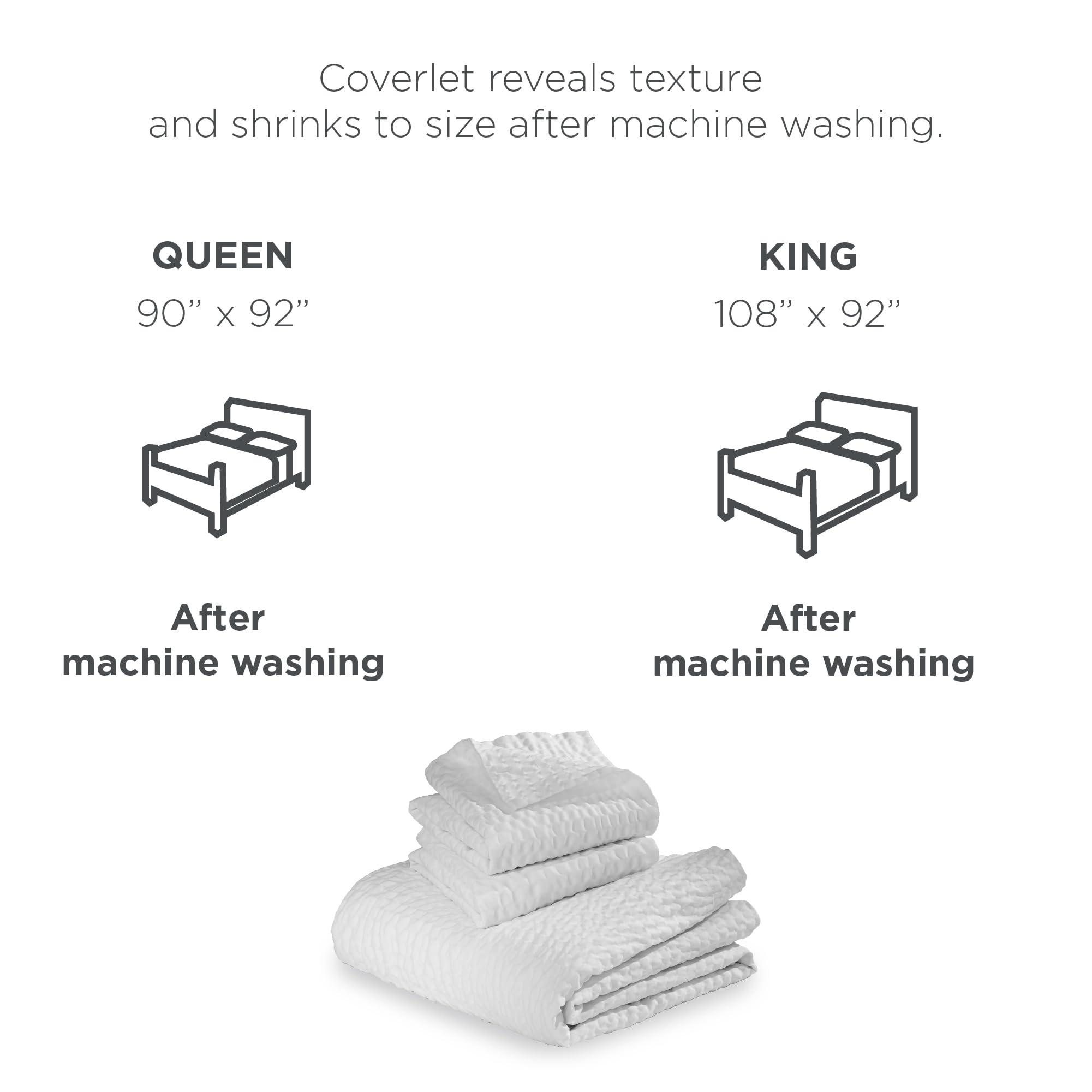 Courtyard by Marriott Courtyard by Marriott Textured Coverlet - Lightweight Coverlet with Wash-Activated Ripple Texture Exclusively for Courtyard - White - Queen, Perfect for Warmer Temperatures, Breathable