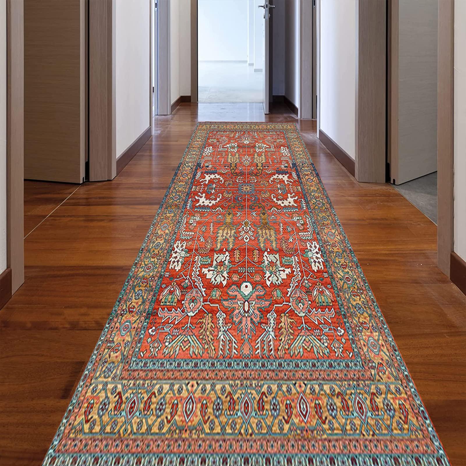 ONISUM Classical Red Runner Rug for Hallway, Long Carpet Runners for Kitchen Hall Stairs Passage, Home Decoration Narrow Area Rugs - Length 1m 1,5m 2m 2,5m 3m 3,5m 4m 4,5m 5m 6m ( Size : 2.3 ft 14.8 ft )