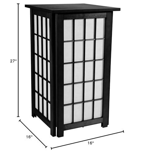 Red Lantern Red Lantern 27\" Tall Hokkaido End Table Shoji Lamp, Black