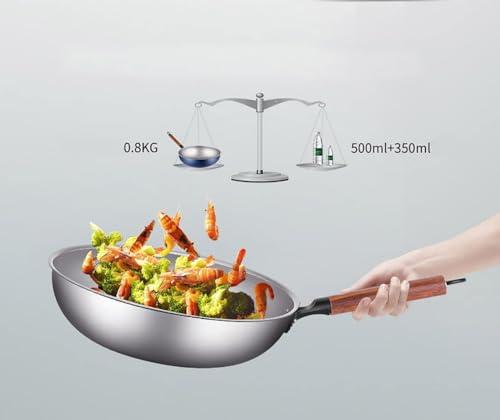 LRTYZBD LRTYZBD Pure Titanium Nonstick Skillet,12.6-Inch Frying Pan Uncoated Household Steak Omelet Household Gas Induction Cooking