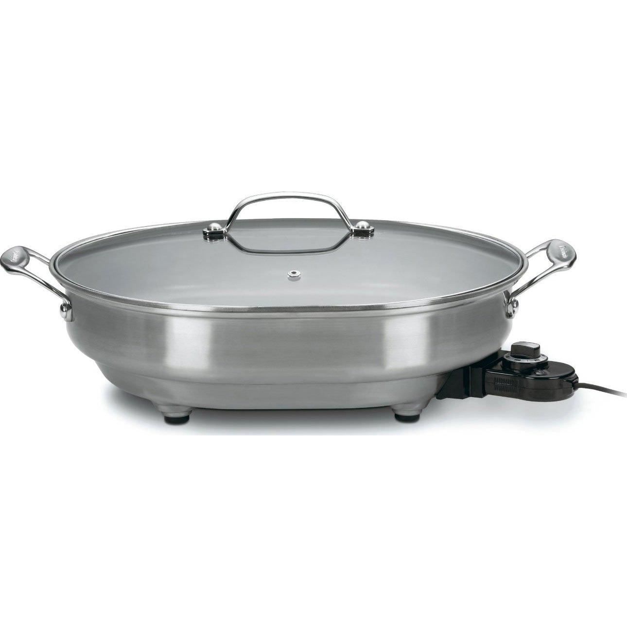 Cuisinart Cuisinart CSK-150 1500-Watt Nonstick Oval Electric Skillet,Brushed Stainless