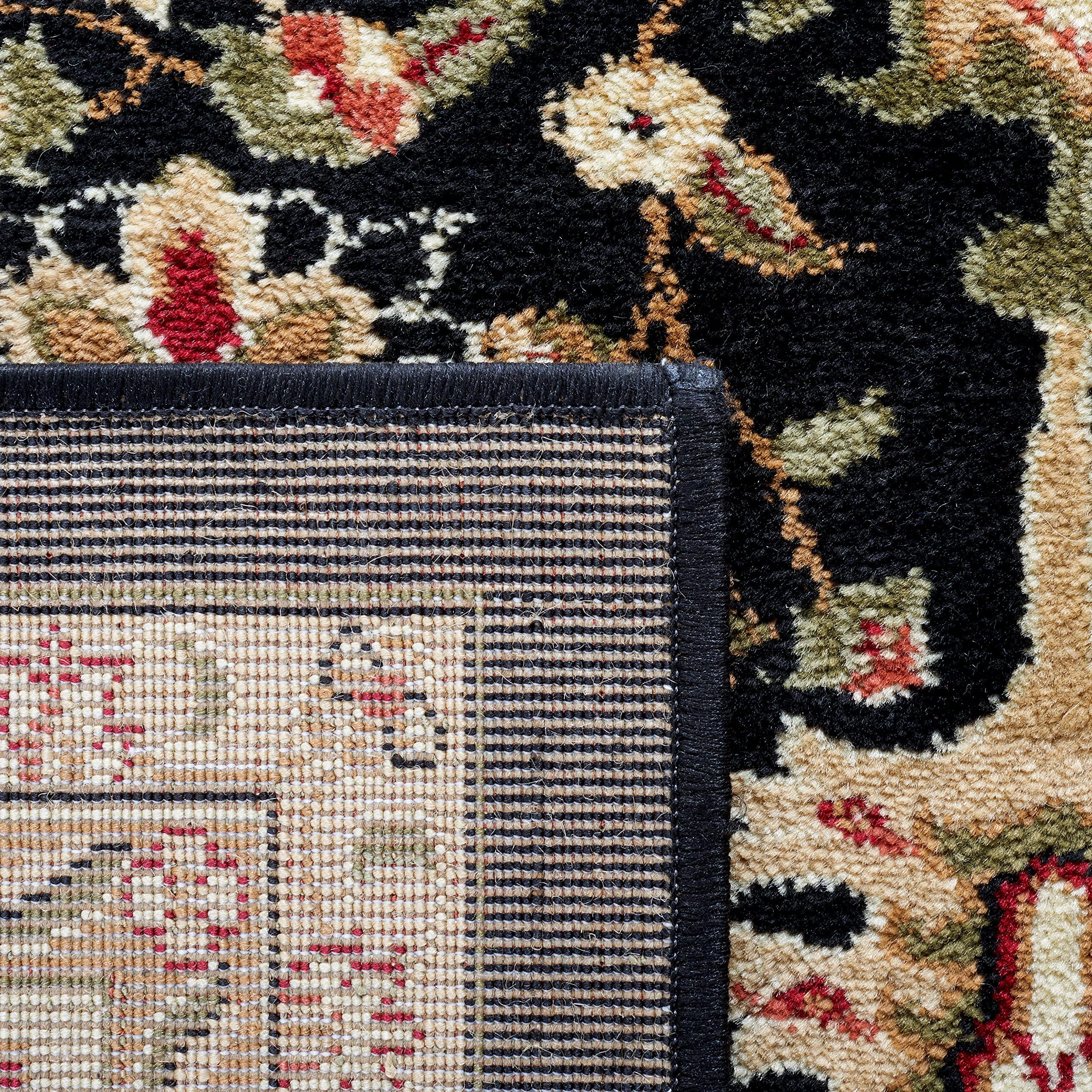 Safavieh SAFAVIEH Lyndhurst Collection Area Rug - 5'3" x 7'6", Black & Beige, Traditional Oriental Design, Non-Shedding & Easy Care, Ideal for High Traffic Areas in Living Room, Bedroom (LNH330Z)