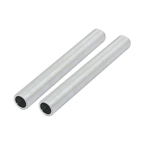 uxcell uxcell Lamp Pipe, M12 1mm Pitch Thread 100mm Length Hollow Lamps Repair Part Hardware for Lamp Lights, Zinc Alloy Silver Tone