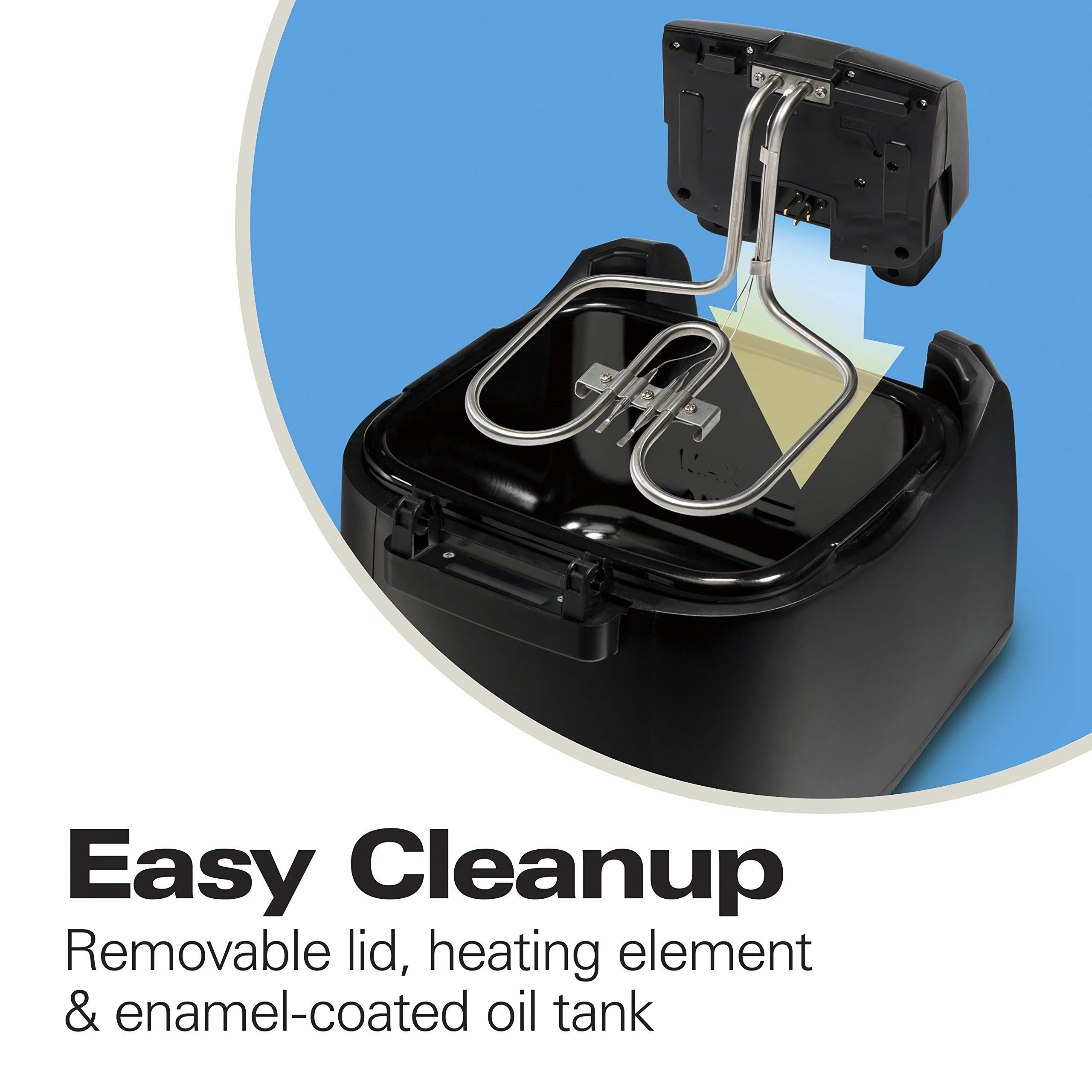 Hamilton Beach Hamilton Beach Cool Touch Electric Deep Fryer with Basket and Lid, 2 Liters / 8 Cups Oil Capacity, Adjustable Temperature, 1500 Watts for Fast Heat-up, Viewing Window, Easy to Clean, Black (35021)