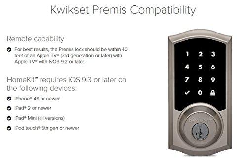 Kwikset Kwikset Premis Touchscreen Smart Lock Electronic Deadbolt, Works with Apple HomeKit via Apple HomePod or Apple TV, in Venetian Bronze