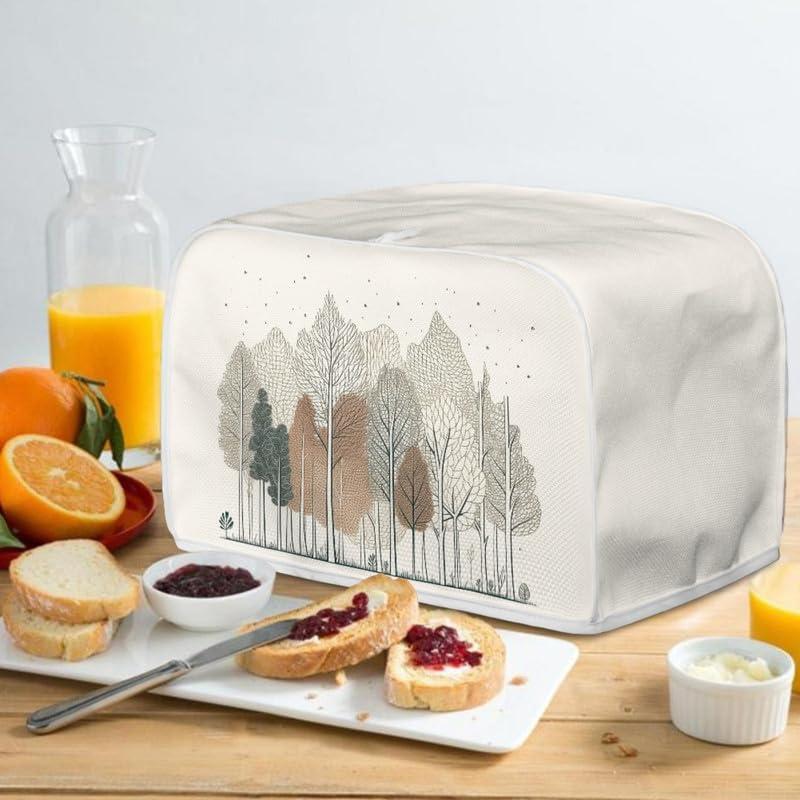 Xarleslyna Xarleslyna Four Slice Toaster Cover Forest Painting Beige Toaster Cover Toaster Covers Protector Keep Off Stains Fingerprint and Cat Hair
