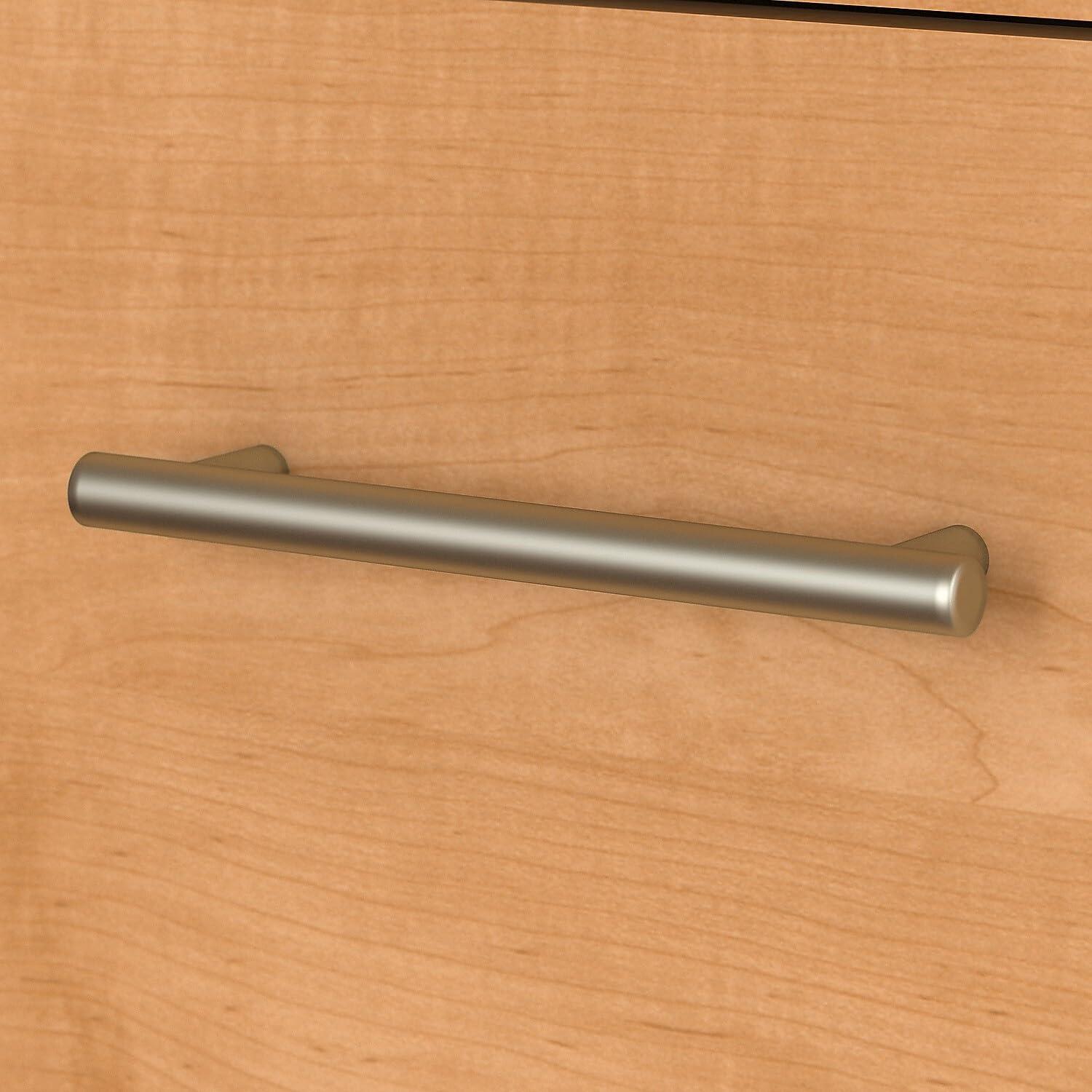 Bush Business Furniture Bush Furniture Somerset 72W L Shaped Desk with Hutch and 5 Shelf Bookcase in Maple Cross