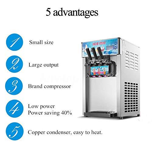 HayWHNKN HayWHNKN Commercial Soft Serve Ice Cream Machine 3 Flavor(2+1 flavor) Stainless Steel 18L/H 110V 1200W