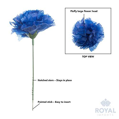 Royal Imports Royal Imports Artificial Carnations, Silk Faux Flowers, for Funeral Arrangements, Wedding Bouquets, Cemetery Wreaths, DIY Crafts - 100 Single 5" Stems - Hot Pink