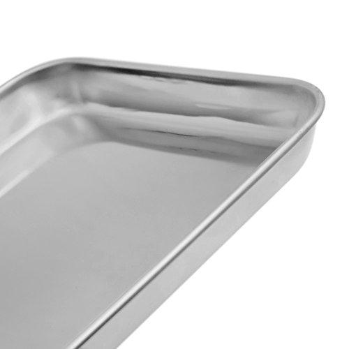 Aspire Aspire Baking Sheet Set, 304 Stainless Steel Cookie Sheet Set Toaster Oven Tray Pan Rectangle Size-S 3 Pcs