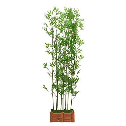 WAHHWF Outdoors Artificial Fake Bamboo Tree Faux Potted Plant with Wood Base, 3ft 4ft 5ft 6ft 6.5ft 7ft Tall Indoor Room Separator Divider DIY Decor Screen for Aquarium Restaurant Home Office ( Color : 1.8m