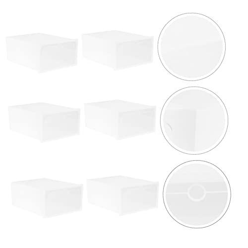 Zerodeko Zerodeko Plastic Shoe Containers 6pcs Stackable Shoe Storage Boxes Lids for Home