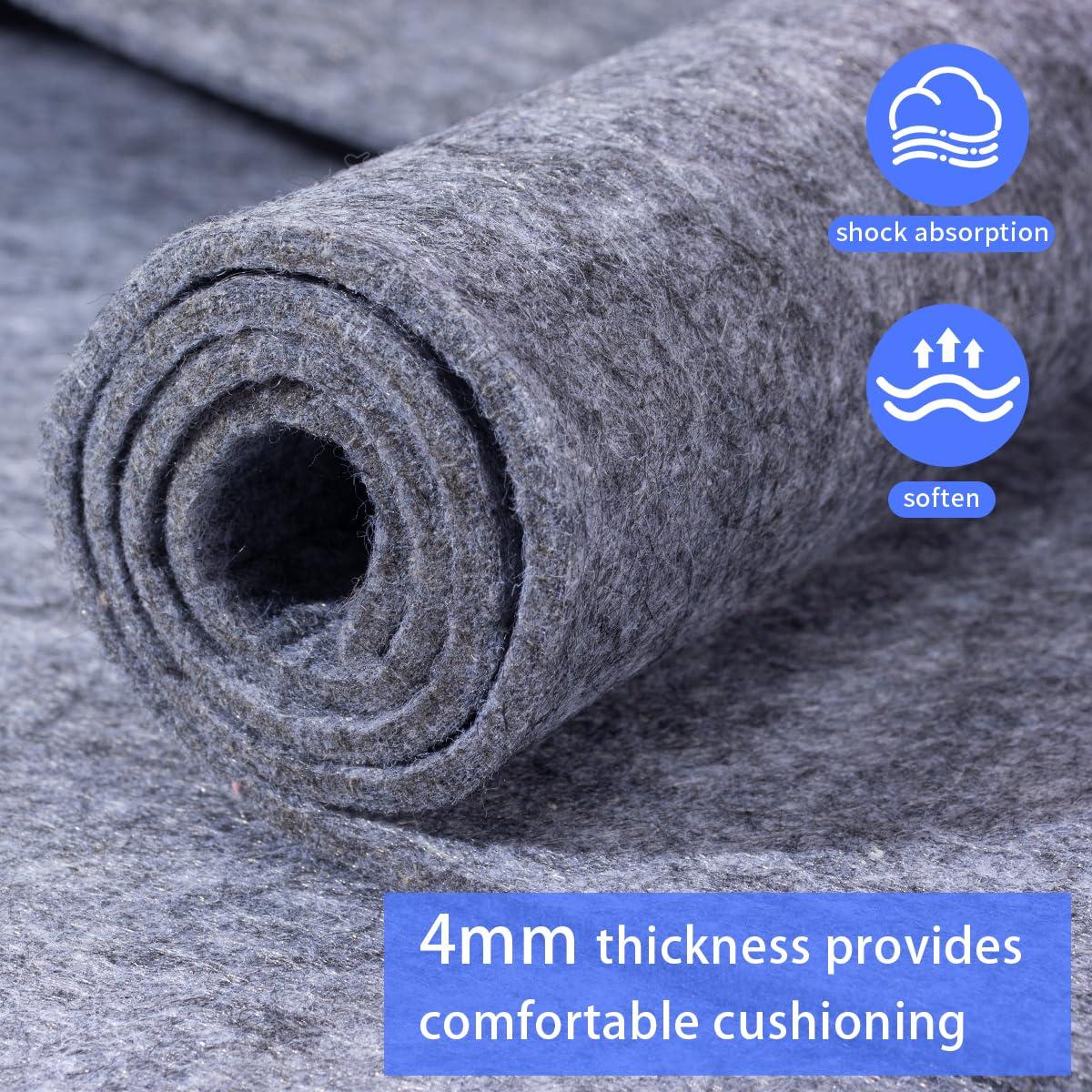 TUOTPE Felt Rug Pad, 8x10 Ft Extra Large Area Rug Cushioned Carpet Pad, Thick Felt Rug Pads for All Floors, Felt Pad for Under Area Rugs Hardwood Floors, Keep Rug in Place Soft